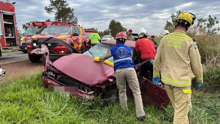 Acidente grave na BR-369 deixa motorista preso às ferragens