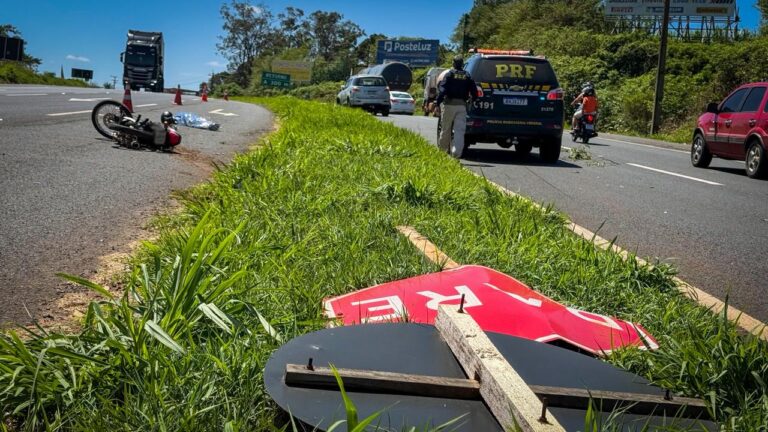 Motociclista de 75 anos morre após acidente na BR-376