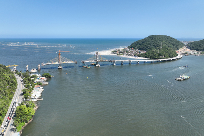 Ponte de Guaratuba avança 88% com conclusão das estacas e infraestrutura